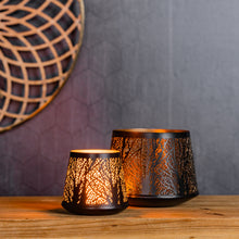 Load image into Gallery viewer, Abstract Punched Metal Candle Holder (Set of 2)
