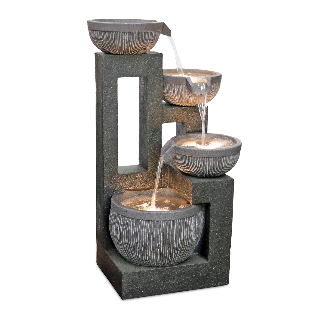 Stone Cascading Bowl Fountain 32.5