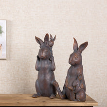 Load image into Gallery viewer, Mother Rabbit and Baby Bunny Statue (Set of 2)

