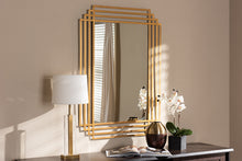 Load image into Gallery viewer, Baxton Studio Kalinda Art Deco Antique Gold Finished Rectangular Accent Wall Mirror
