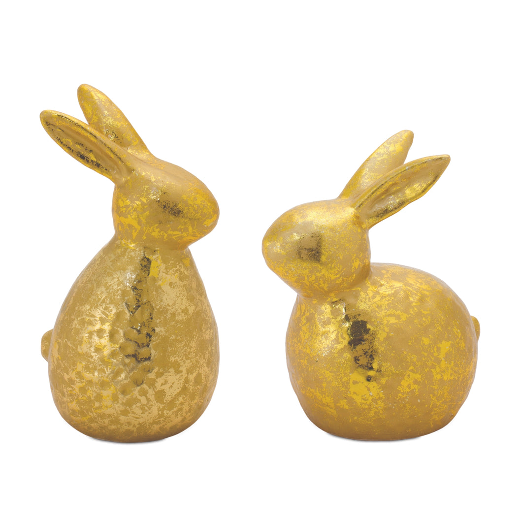 Gold Rabbit DŽcor (Set of 2)