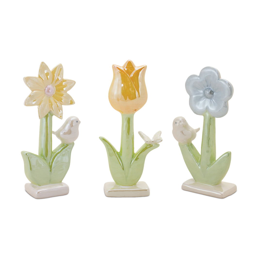 Carved Floral DŽcor (Set of 3)