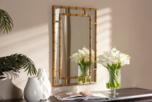 Load image into Gallery viewer, Baxton Studio Adra Modern and Contemporary Gold Finished Bamboo Accent Wall Mirror
