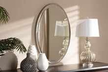 Load image into Gallery viewer, Baxton Studio Graca Modern and Contemporary Antique Silver Finished Oval Accent Wall Mirror
