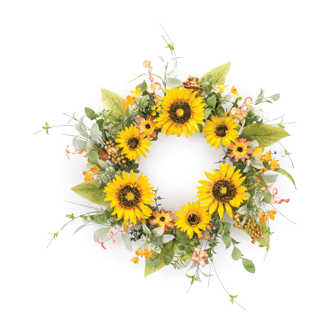 Mixed Sunflower Floral Wreath 23