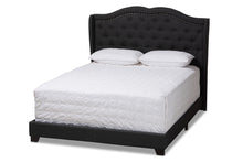 Load image into Gallery viewer, Baxton Studio Aden Modern and Contemporary Charcoal Grey Fabric Upholstered Queen Size Bed
