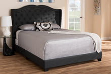 Load image into Gallery viewer, Baxton Studio Aden Modern and Contemporary Charcoal Grey Fabric Upholstered Queen Size Bed
