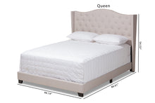 Load image into Gallery viewer, Baxton Studio Alesha Modern and Contemporary Beige Fabric Upholstered King Size Bed
