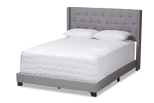 Load image into Gallery viewer, Baxton Studio Brady Modern and Contemporary Light Grey Fabric Upholstered King Size Bed
