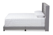 Load image into Gallery viewer, Baxton Studio Brady Modern and Contemporary Light Grey Fabric Upholstered King Size Bed
