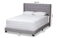 Load image into Gallery viewer, Baxton Studio Brady Modern and Contemporary Light Grey Fabric Upholstered Queen Size Bed
