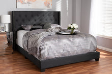 Load image into Gallery viewer, Baxton Studio Brady Modern and Contemporary Charcoal Grey Fabric Upholstered Queen Size Bed
