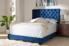 Load image into Gallery viewer, Baxton Studio Candace Luxe and Glamour Navy Velvet Upholstered King Size Bed
