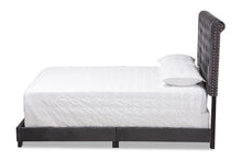 Load image into Gallery viewer, Baxton Studio Candace Luxe and Glamour Dark Grey Velvet Upholstered Queen Size Bed

