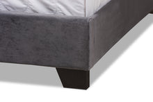 Load image into Gallery viewer, Baxton Studio Candace Luxe and Glamour Dark Grey Velvet Upholstered Queen Size Bed
