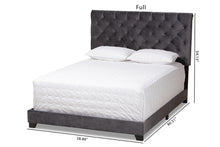 Load image into Gallery viewer, Baxton Studio Candace Luxe and Glamour Dark Grey Velvet Upholstered King Size Bed
