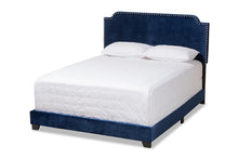 Load image into Gallery viewer, Baxton Studio Darcy Luxe and Glamour Navy Velvet Upholstered Queen Size Bed
