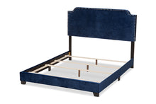 Load image into Gallery viewer, Baxton Studio Darcy Luxe and Glamour Navy Velvet Upholstered Queen Size Bed
