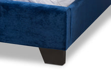 Load image into Gallery viewer, Baxton Studio Darcy Luxe and Glamour Navy Velvet Upholstered Queen Size Bed
