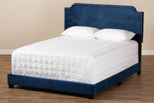 Load image into Gallery viewer, Baxton Studio Darcy Luxe and Glamour Navy Velvet Upholstered Queen Size Bed

