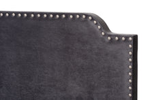 Load image into Gallery viewer, Baxton Studio Darcy Luxe and Glamour Dark Grey Velvet Upholstered Queen Size Bed
