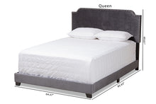 Load image into Gallery viewer, Baxton Studio Darcy Luxe and Glamour Dark Grey Velvet Upholstered Queen Size Bed

