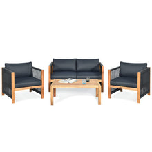 Load image into Gallery viewer, 4pcs Acacia Wood Outdoor Patio Furniture Set
