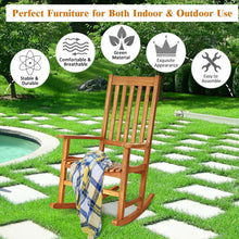 Load image into Gallery viewer, Indoor Outdoor Wooden High Back Rocking Chair-Natural
