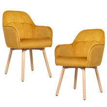 Load image into Gallery viewer, Set of 2 Mid-Back Accent Leisure Armchairs-Yellow
