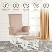 Load image into Gallery viewer, Baby Nursery Relax Rocker Rocking Chair Glider &amp; Ottoman Set-Pink
