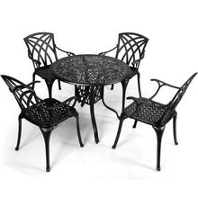 Load image into Gallery viewer, 5 Pieces Outdoor Cast Aluminum Patio Dining Set with Umbrella Hole
