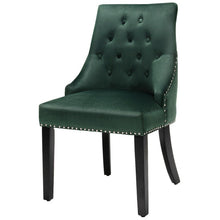 Load image into Gallery viewer, Modern Upholstered Button-Tufted Dining Chair with Naild Trim-Dark Green
