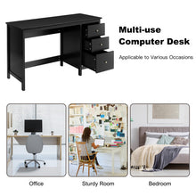 Load image into Gallery viewer, 3-Drawer Home Office Study Computer Desk with Spacious Desktop-Black
