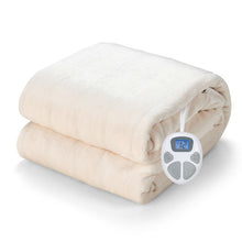 Load image into Gallery viewer, 62&quot; x 84&quot; Flannel Heated Electric Blanket with 10 Heating Levels-Beige
