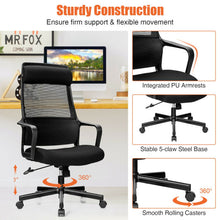 Load image into Gallery viewer, Adjustable Mesh Office Chair with Heating Support Headrest-Black
