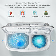 Load image into Gallery viewer, 8 lbs Portable Mini Twin Tub Spinner Semi-Automatic Washing Machine
