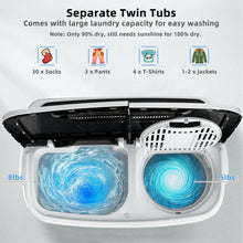 Load image into Gallery viewer, 8 Lbs Compact Mini Twin Tub Washing Spiner Machine for Home and Apartment
