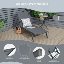 Load image into Gallery viewer, 6-Poisition Adjustable Outdoor Chaise Recliner with Wheels-Gray
