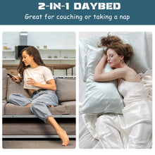 Load image into Gallery viewer, Twin Metal Daybed Sofa Bed Set with Roll Out Trundle-Silver
