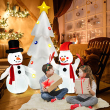 Load image into Gallery viewer, Inflatable Christmas Double Snowmen Decoration with Built-in Rotating LED Lights
