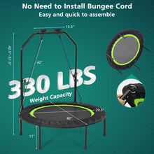Load image into Gallery viewer, 40 Inch Foldable Fitness Rebounder with Resistance Bands Adjustable Home-Green

