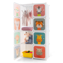 Load image into Gallery viewer, 8/12 Cube Kids Wardrobe Closet with Hanging Section and Doors-8 Cubes
