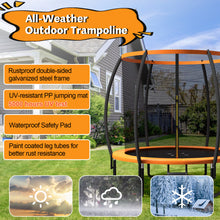 Load image into Gallery viewer, 8 Feet ASTM Approved Recreational Trampoline with Ladder-Orange
