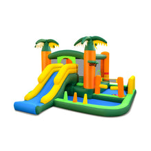 Load image into Gallery viewer, 8-in-1 Tropical Inflatable Bounce Castle with 2 Ball Pits Slide and Tunnel
