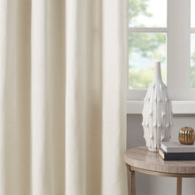 Load image into Gallery viewer, Madison Park Englewood 100% Polyester Solid Piece Dyed Grommet Top Window Panel- Natural MP40-6751 By Olliix
