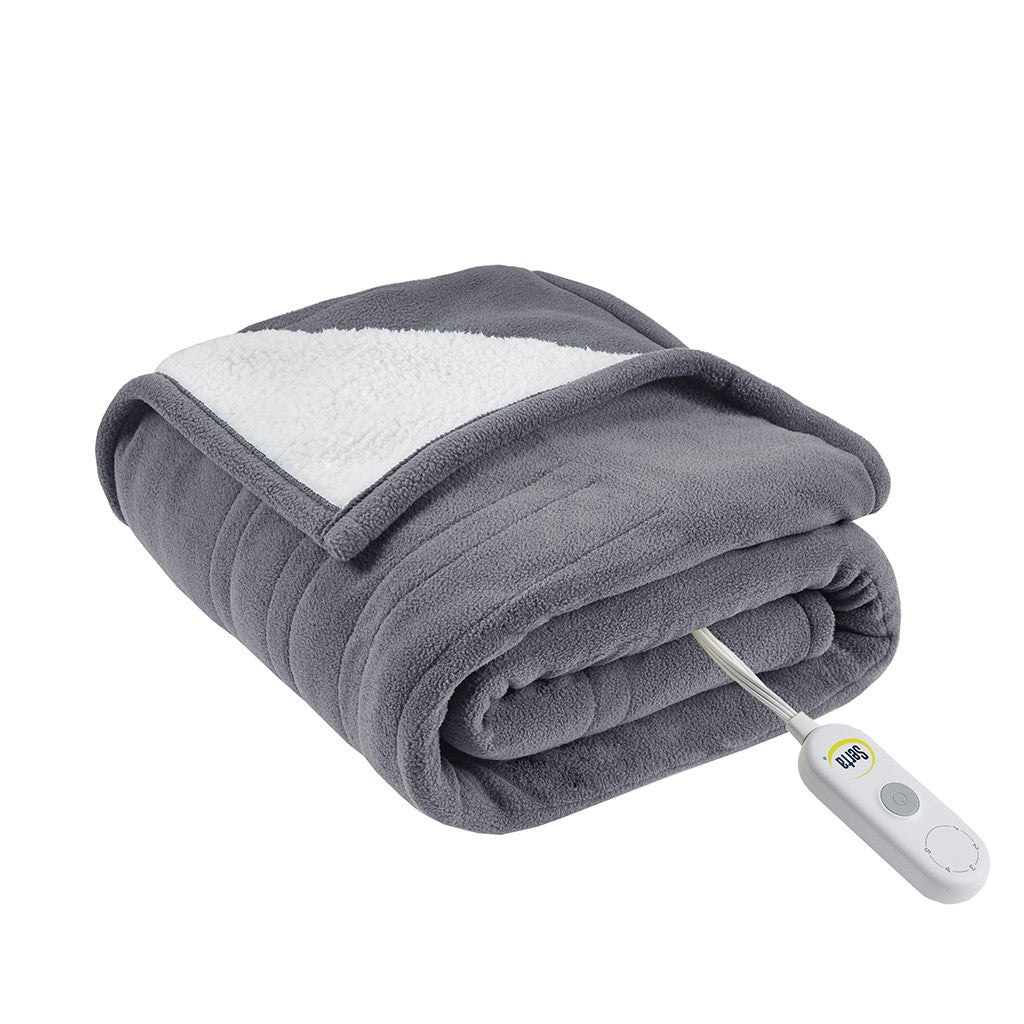 Fleece To Sherpa Heated Throw ST54-0079 By Olliix