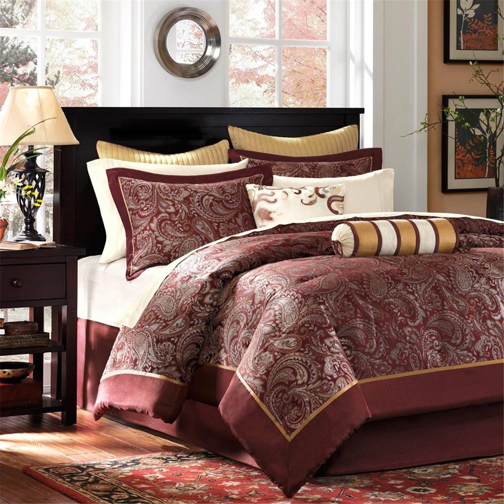 Madison Park Aubrey 12 Piece Complete Bed Set - Cal King MP10-321 By Olliix