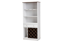 Load image into Gallery viewer, Baxton Studio Serafino Mid-Century Modern Dark Grey and Oak Finished Wood Wine Cabinet
