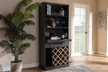 Load image into Gallery viewer, Baxton Studio Mattia Modern and Contemporary Dark Grey and Oak Finished Wood Wine Cabinet

