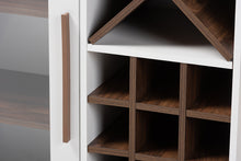 Load image into Gallery viewer, Baxton Studio Pietro Mid-Century Modern White and Brown Finished Wine Cabinet
